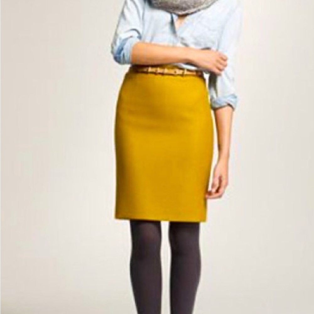 LOFT Mustard Yellow Pencil Skirt